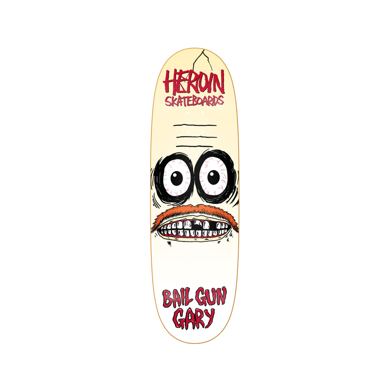 Heroin Skateboards Bail Gun Gary 3 SYM Skateboard Deck 9.75" - Apple Valley Emporium