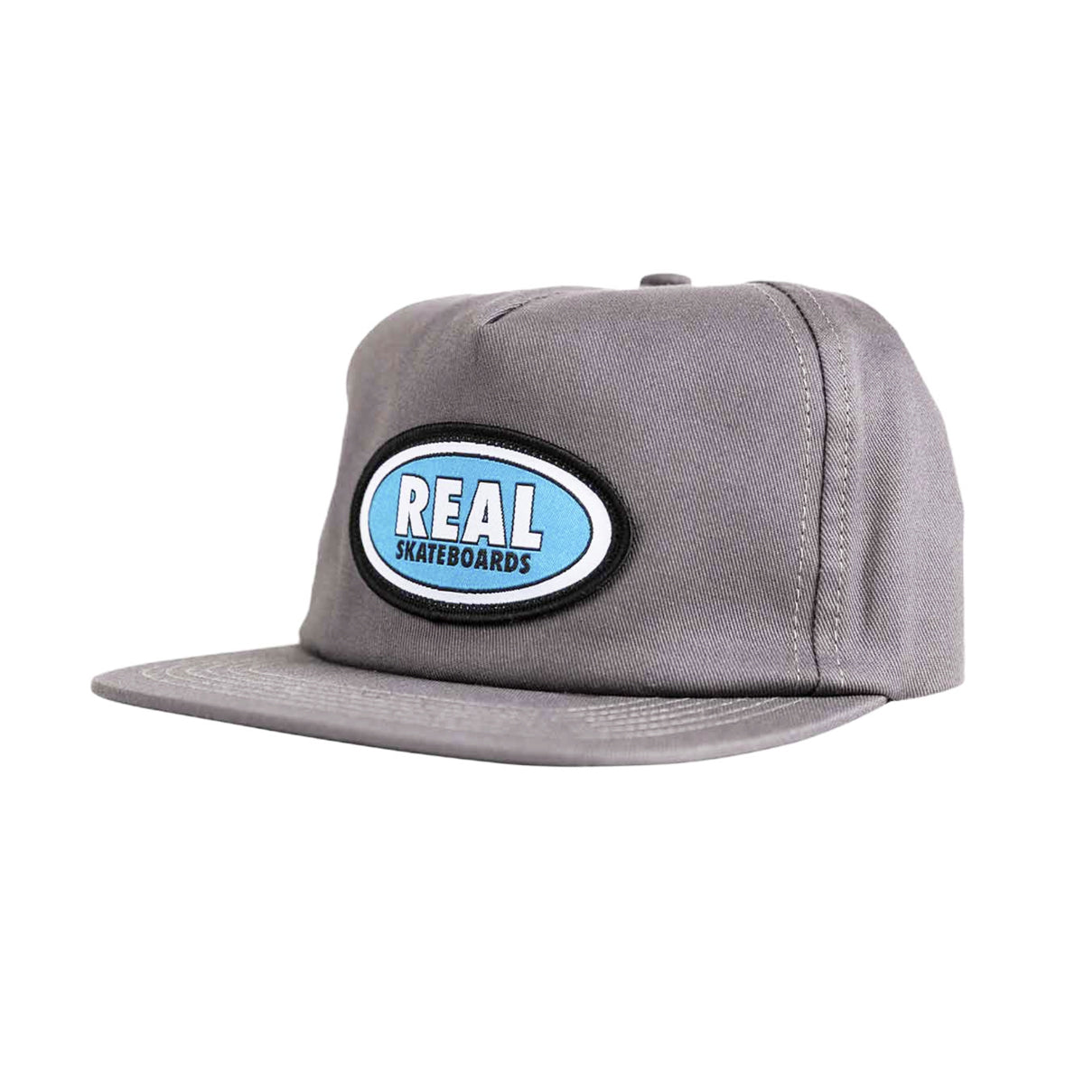 Real Oval Snapback Hat (Charcoal/Blue) - Apple Valley Emporium