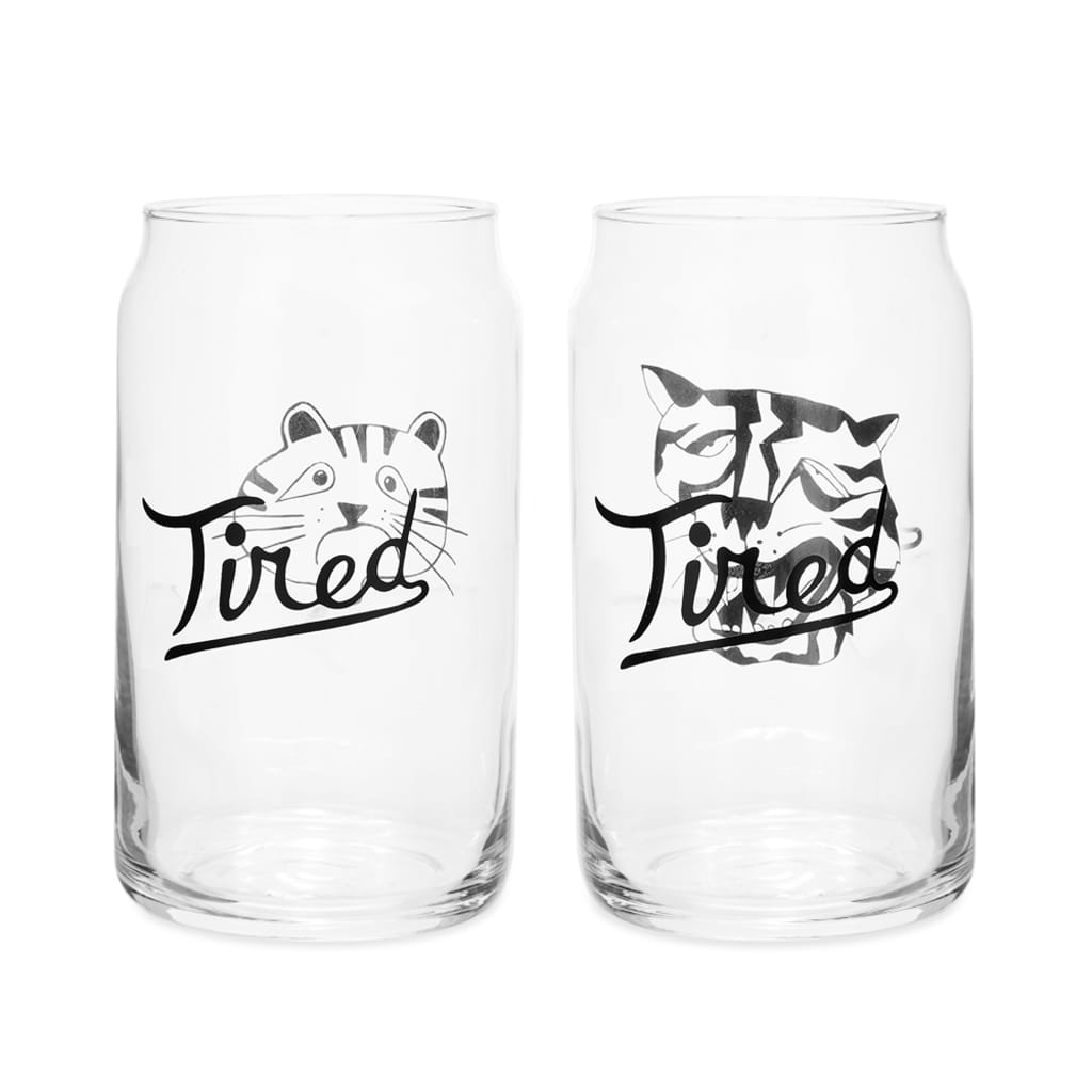 Tired Rounders Beer Glasses Set (2) - Apple Valley Emporium