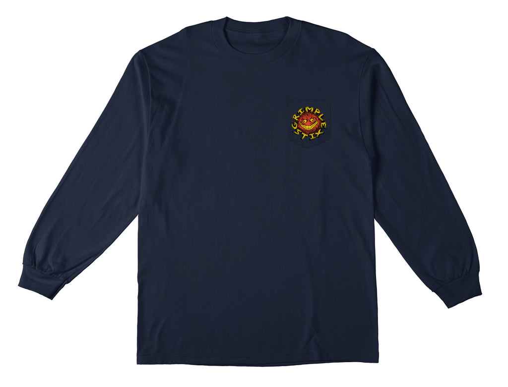 Anti-Hero Grimplestix Long Sleeve Pocket T-Shirt (Navy) - Apple Valley Emporium