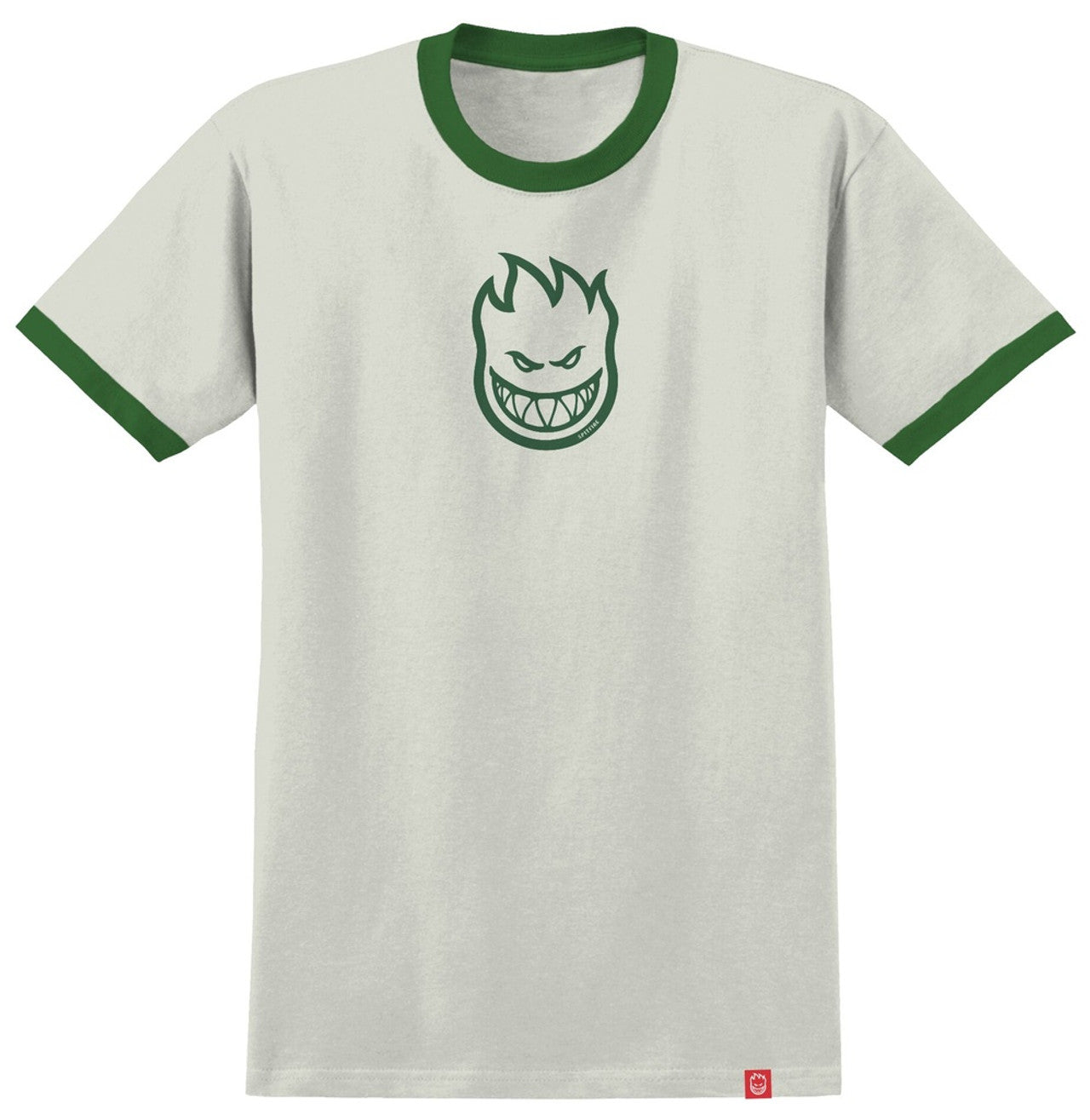 Spitfire Ringer Short Sleeve Bighead (Natural/Forest Green)