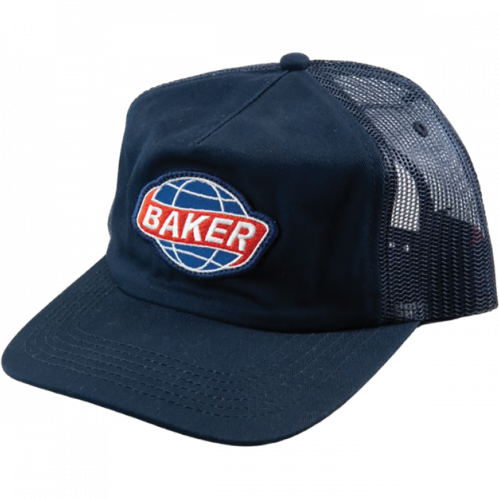 Baker Universal Mesh Trucker Adjustable Snapback Hat (Navy)