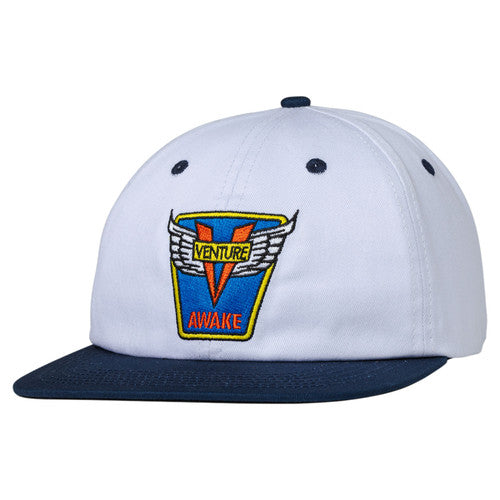 Venture Emblem Strapback Hat (White/Navy)