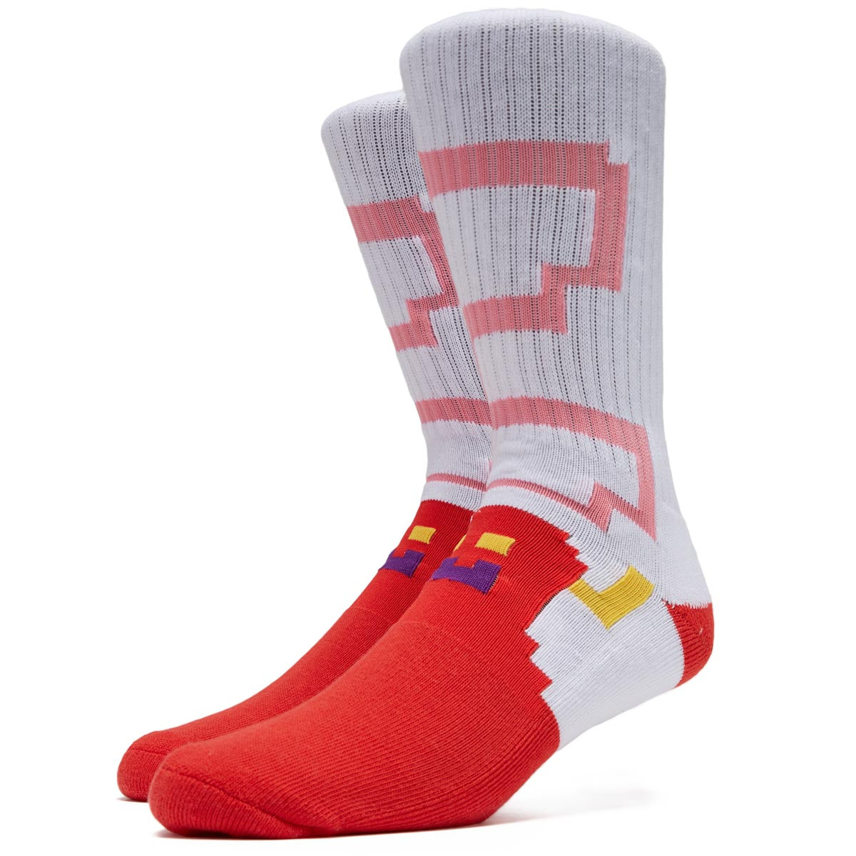 Toy Machine Bitmap Monster Crew Socks (White)