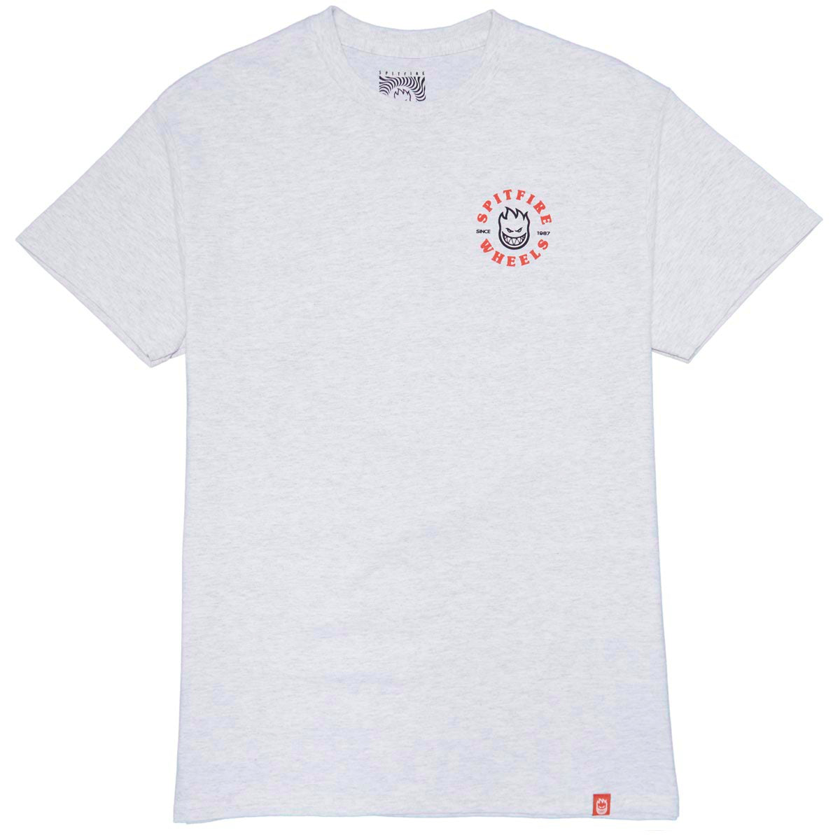 Spitfire Bighead Classic Short Sleeve T-Shirt (Ash/Red/Black) - Apple Valley Emporium