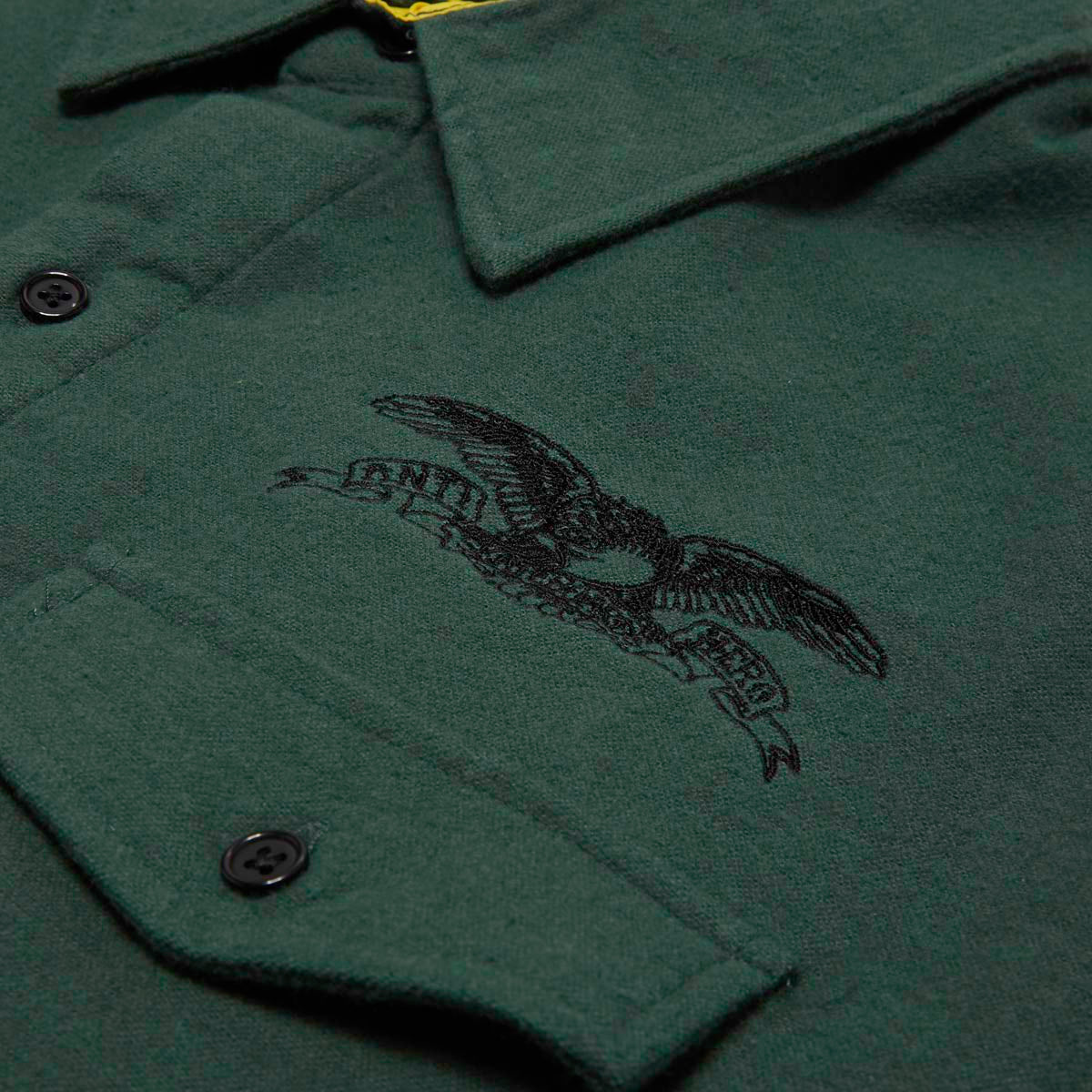 Anti-Hero Basic Eagle Flannel Shirt Dark Green - Apple Valley Emporium