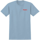 Thunder Screaming Skull Redux Short Sleeve T-Shirt (Light Blue/Red/Black) - Apple Valley Emporium