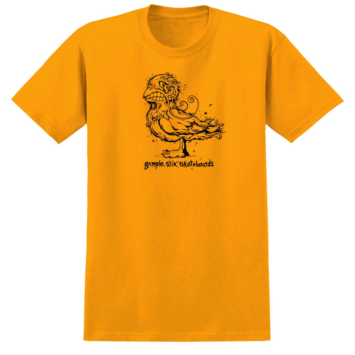 Anti-Hero Grimple Pigeon Short Sleeve T-Shirt (Gold/Black) - Apple Valley Emporium