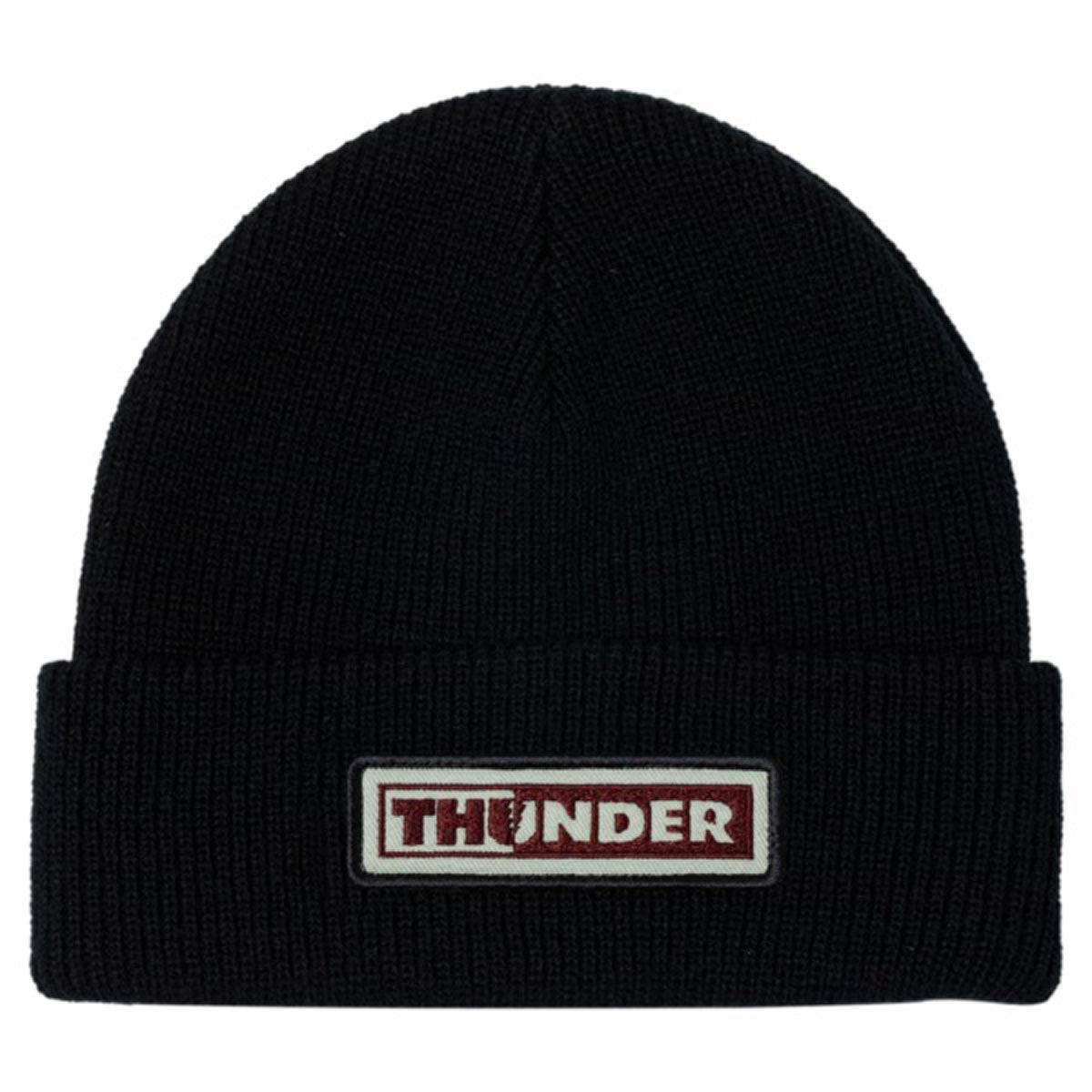 Thunder Bolts Patch Beanie (Black/Maroon)