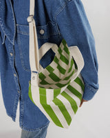 Baggu Horizontal Zip Duck Bag - Green Awning Stripe - Apple Valley Emporium