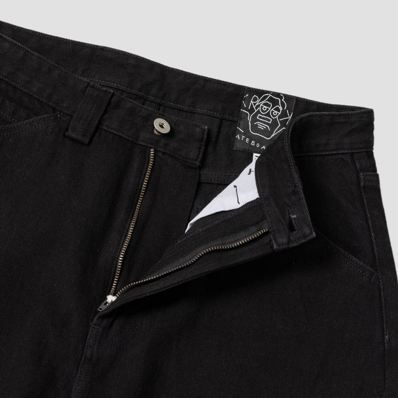 Krooked Koffin Carpenter Denim Pants (Black)