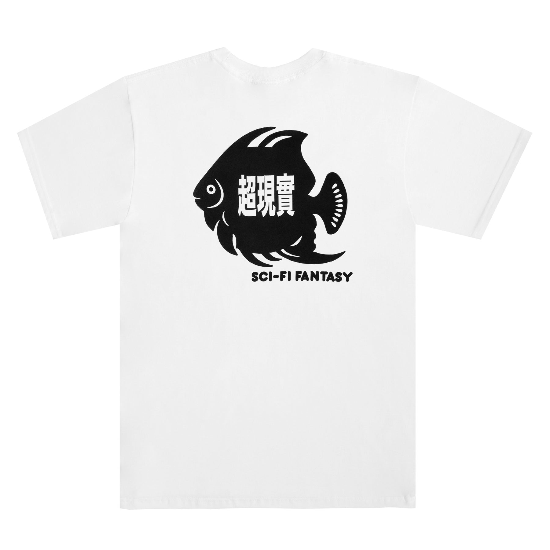 Sci-Fi Fantasy Fish Pocket Short Sleeve T-Shirt (White) - Apple Valley Emporium