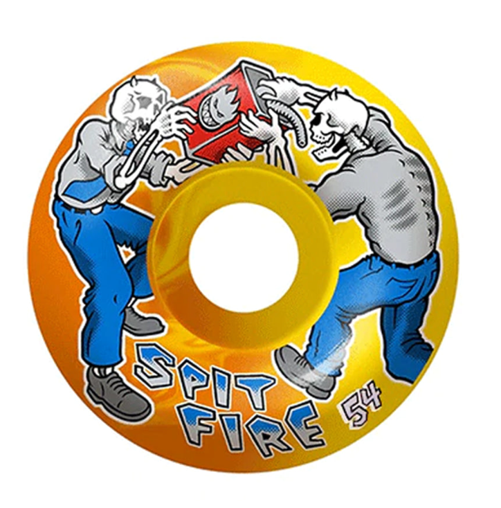 Spitfire Classics Firefight 99d Skateboard Wheels (Yellow/Orange Swirl) - Apple Valley Emporium