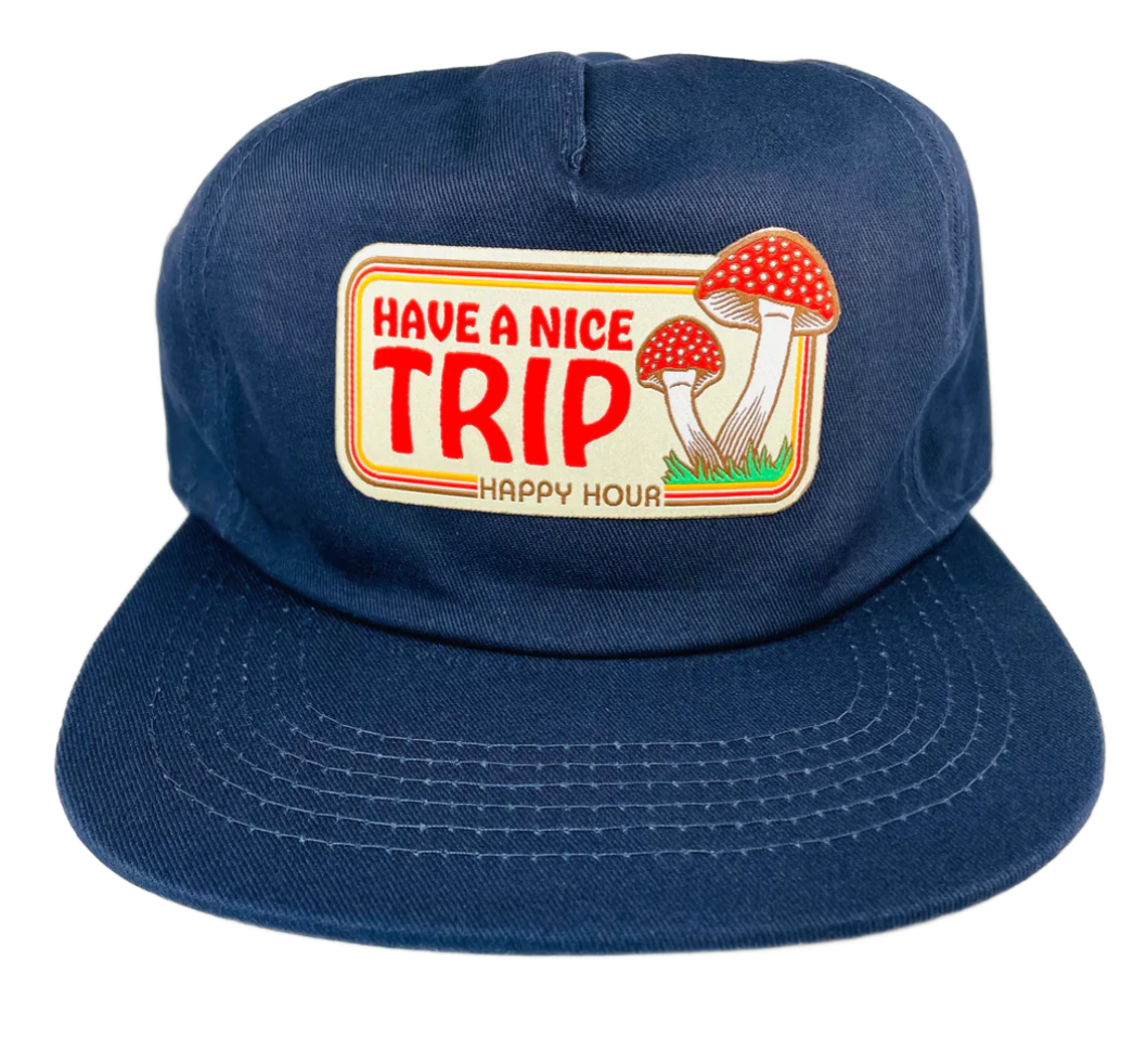 Happy Hour "Have A Nice Trip" Snapback Hat (Navy) - Apple Valley Emporium