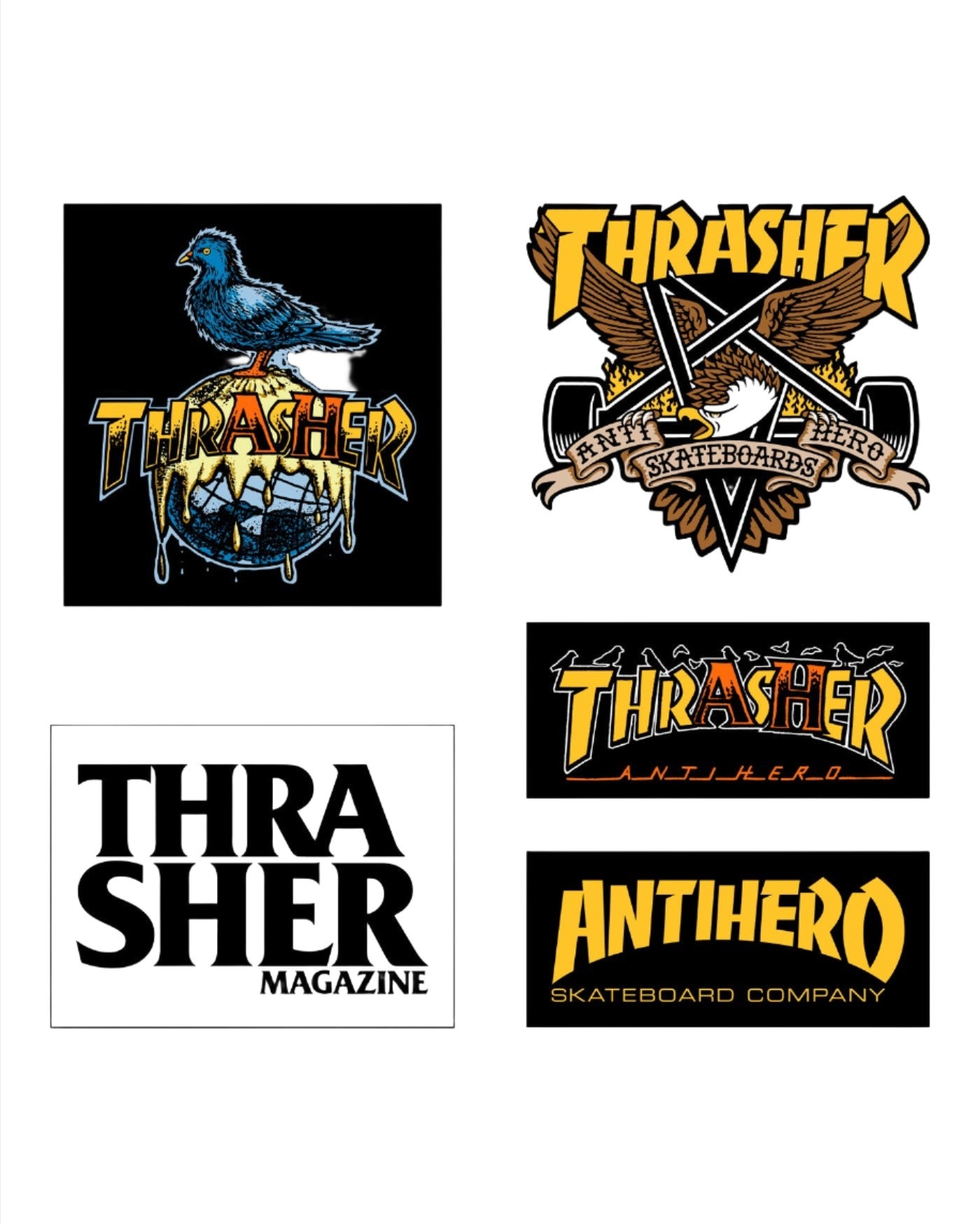 Thrasher x Anti-Hero Stickers (5 Pack)