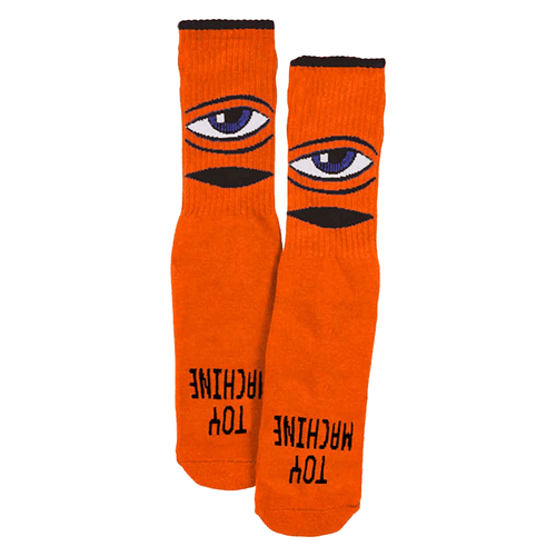 Toy Machine Sect Eye Crew Socks YOUTH (Orange)