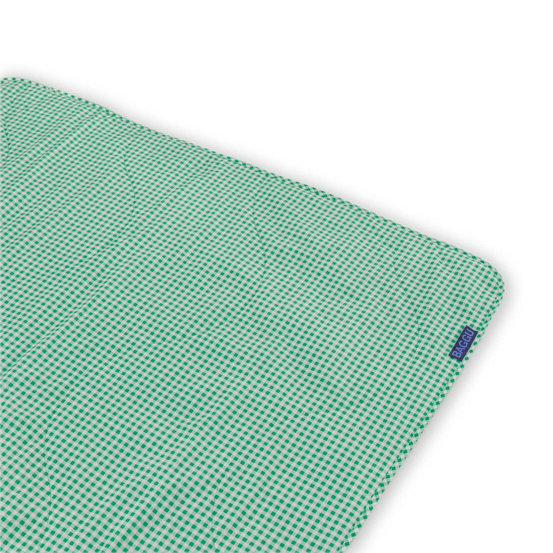 Baggu Puffy Picnic Blanket (Green Gingham) - Apple Valley Emporium