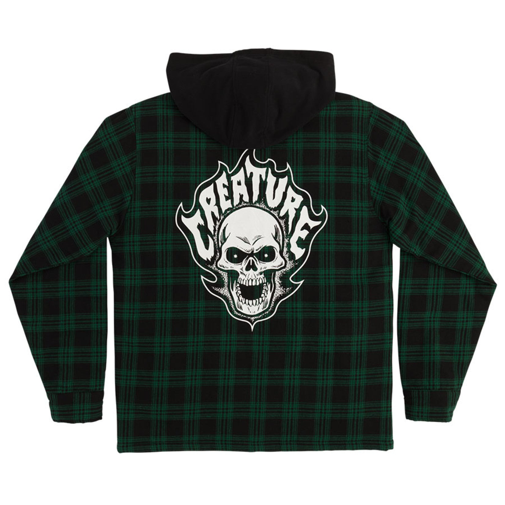 Creature Bonehead Quilted Flannel (Black/Green) - Apple Valley Emporium