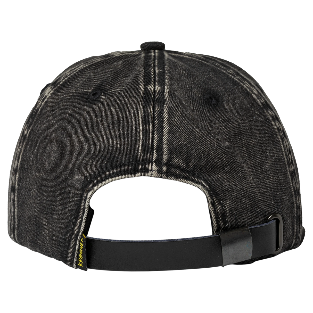 Krooked Eyes Strapback Hat (Black Wash/Gold) - Apple Valley Emporium