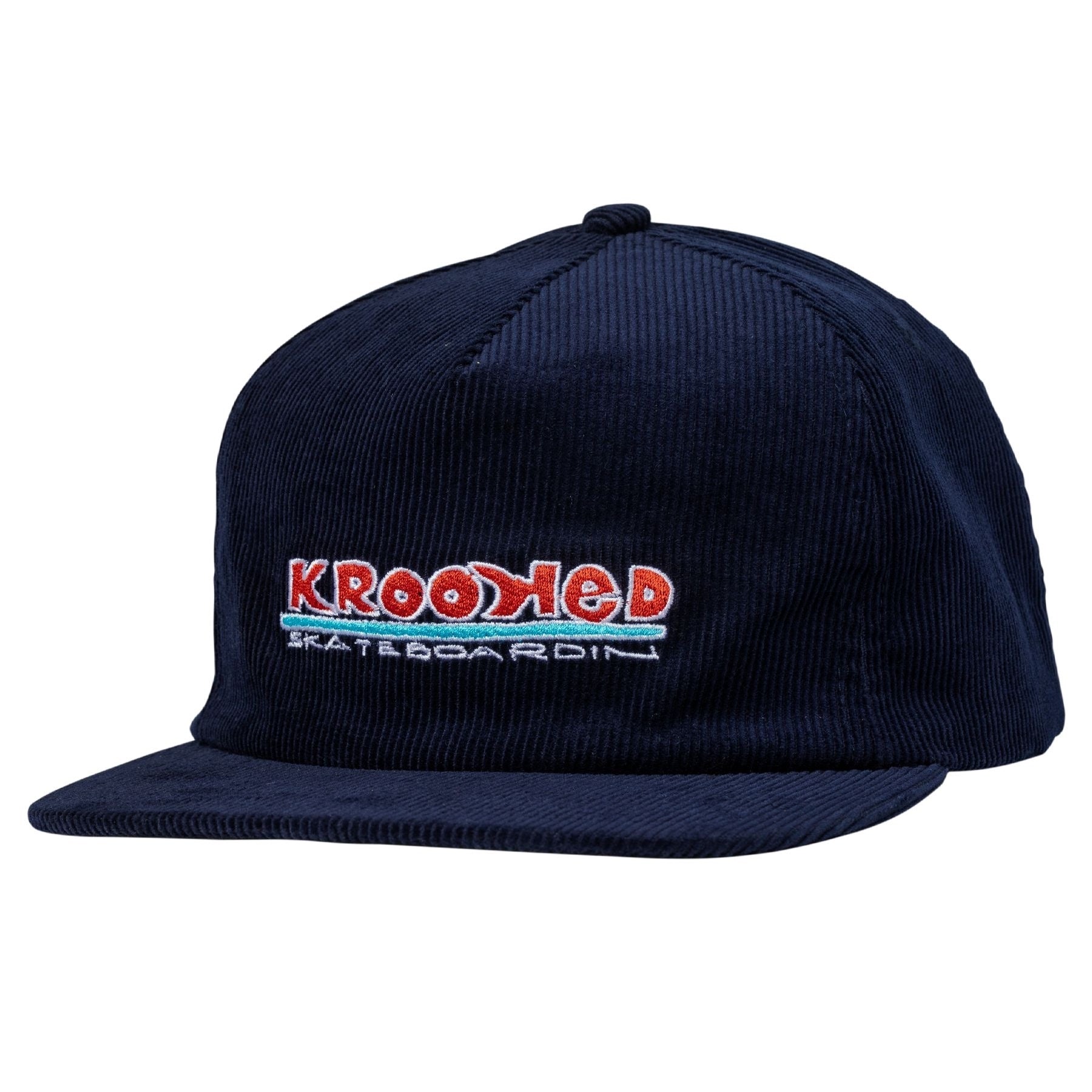 Krooked Skateboardin Adjustable Snapback Corduroy Hat (Navy) - Apple Valley Emporium