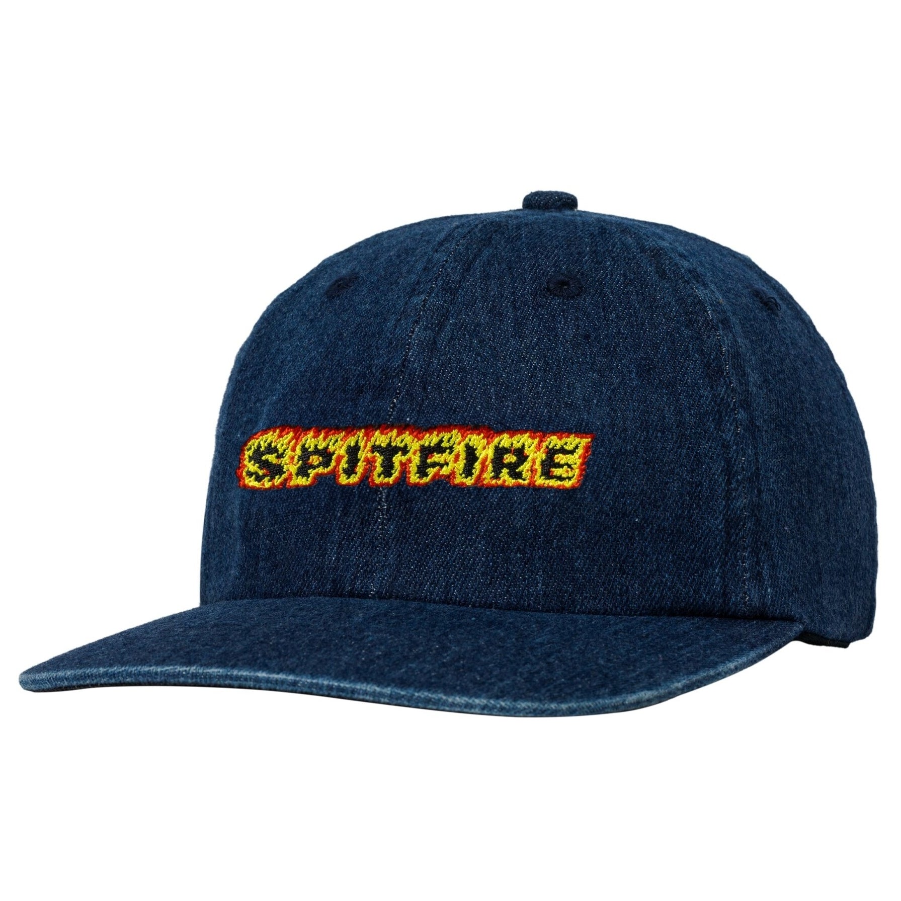 Spitfire Flames Script Strapback Hat (Denim)