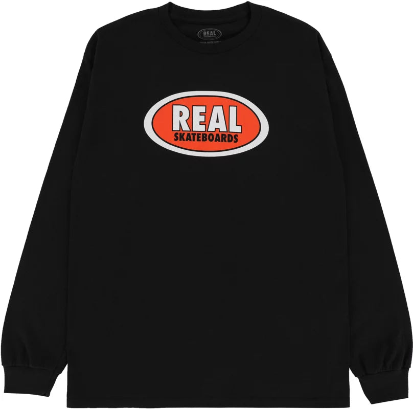 Real Oval Long Sleeve Shirt (Black) - Apple Valley Emporium