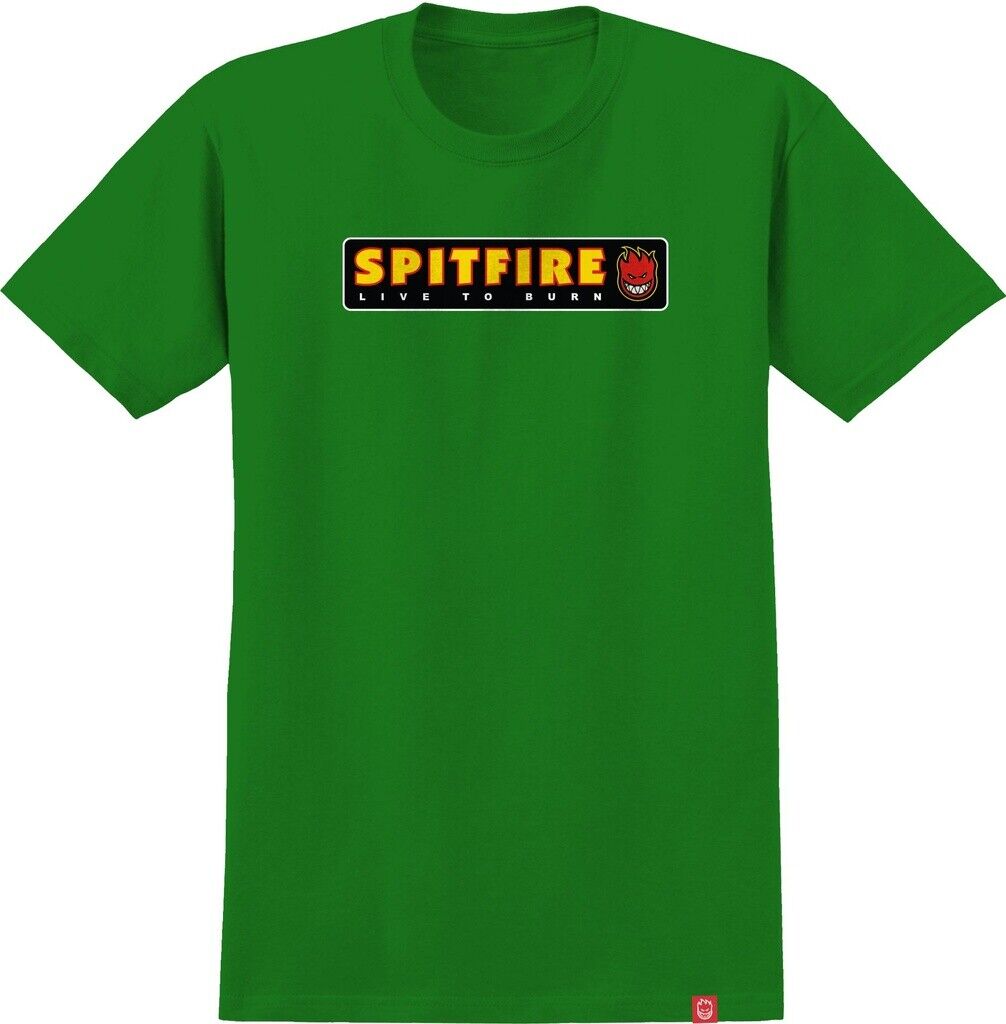 Spitfire Live To Burn Short Sleeve T-Shirt (Kelly Green) - Apple Valley Emporium