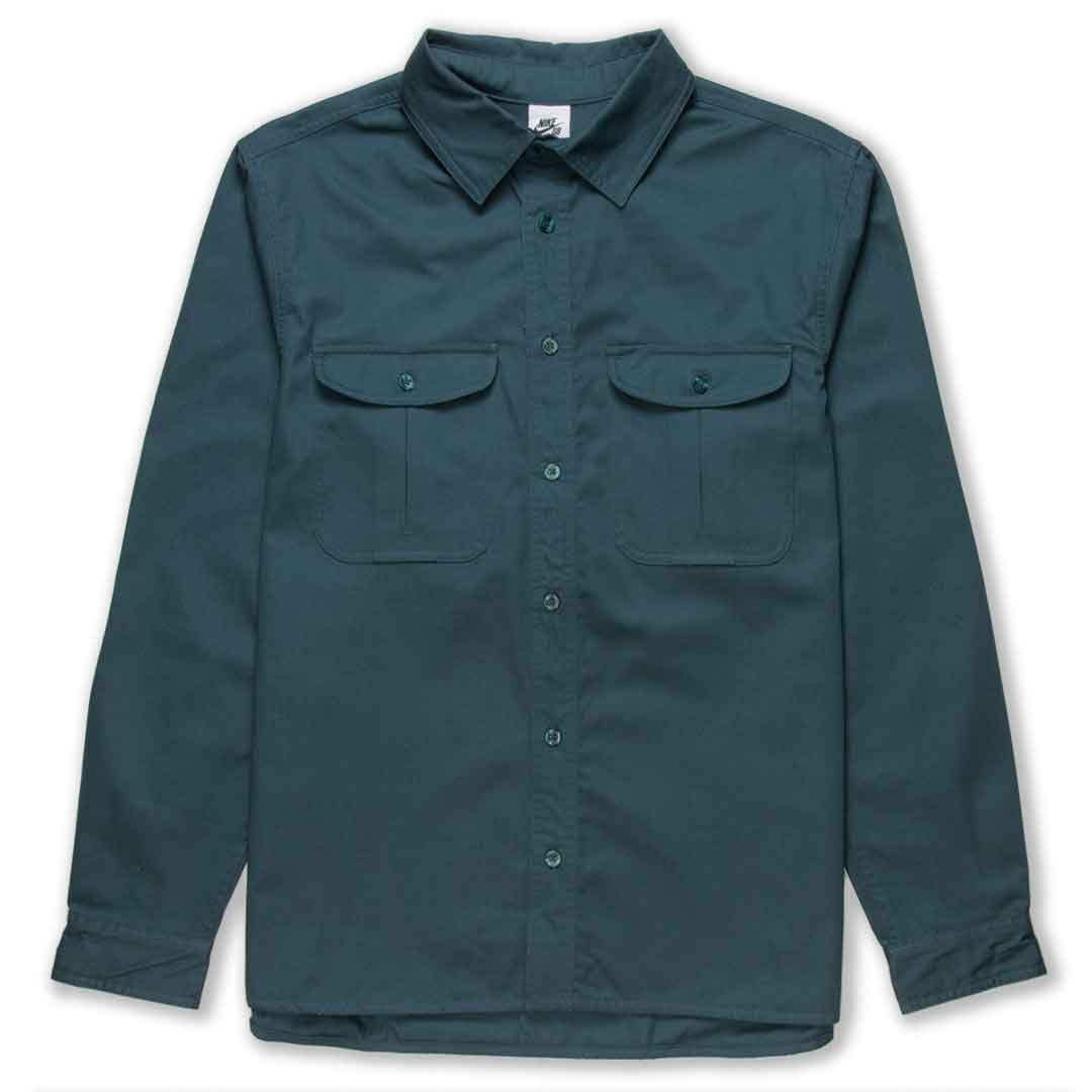 Nike SB Tanglin Woven Long Sleeve Button-Up Shirt (Slate Blue) - Apple Valley Emporium