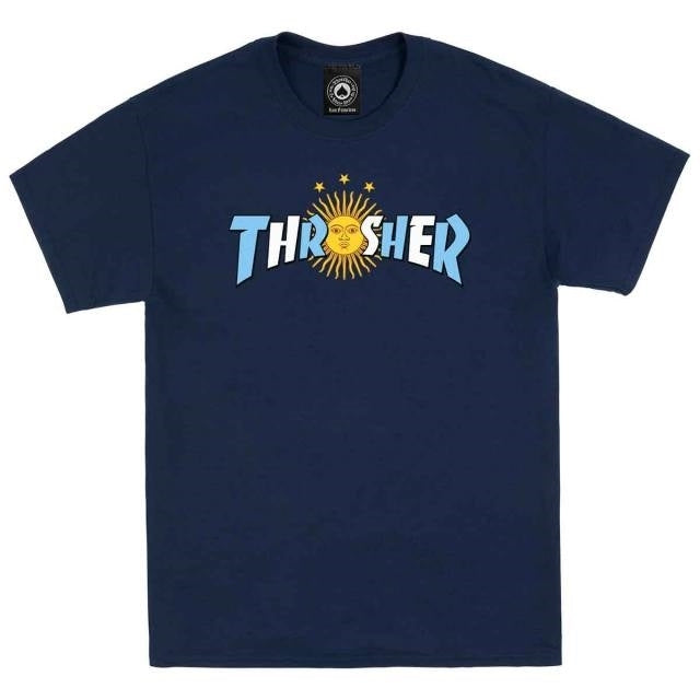 Thrasher Argentina Estrella Short Sleeve T-Shirt (Navy) - Apple Valley Emporium