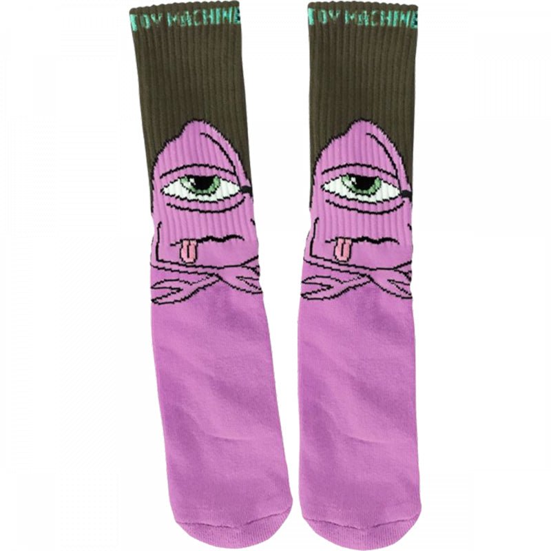 Toy Machine Bored Sect Crew Socks (Lavender)