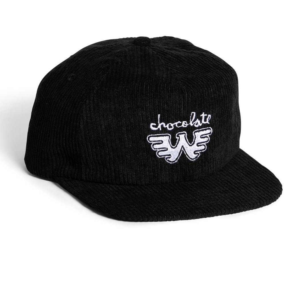 Chocolate x Waylon Jennings Corduroy 5 Panel Snapback Hat (Black)