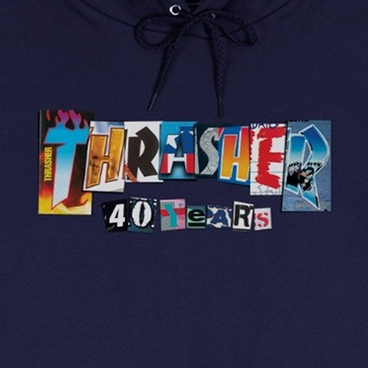 Thrasher 40 Year Hooded Sweatshirt (Navy) - Apple Valley Emporium