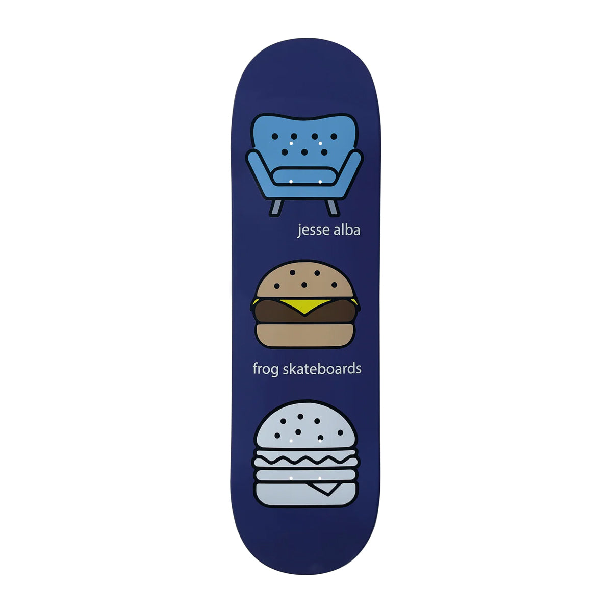 Frog Jesse Alba Ghost Burger Skateboard Deck 8.5"