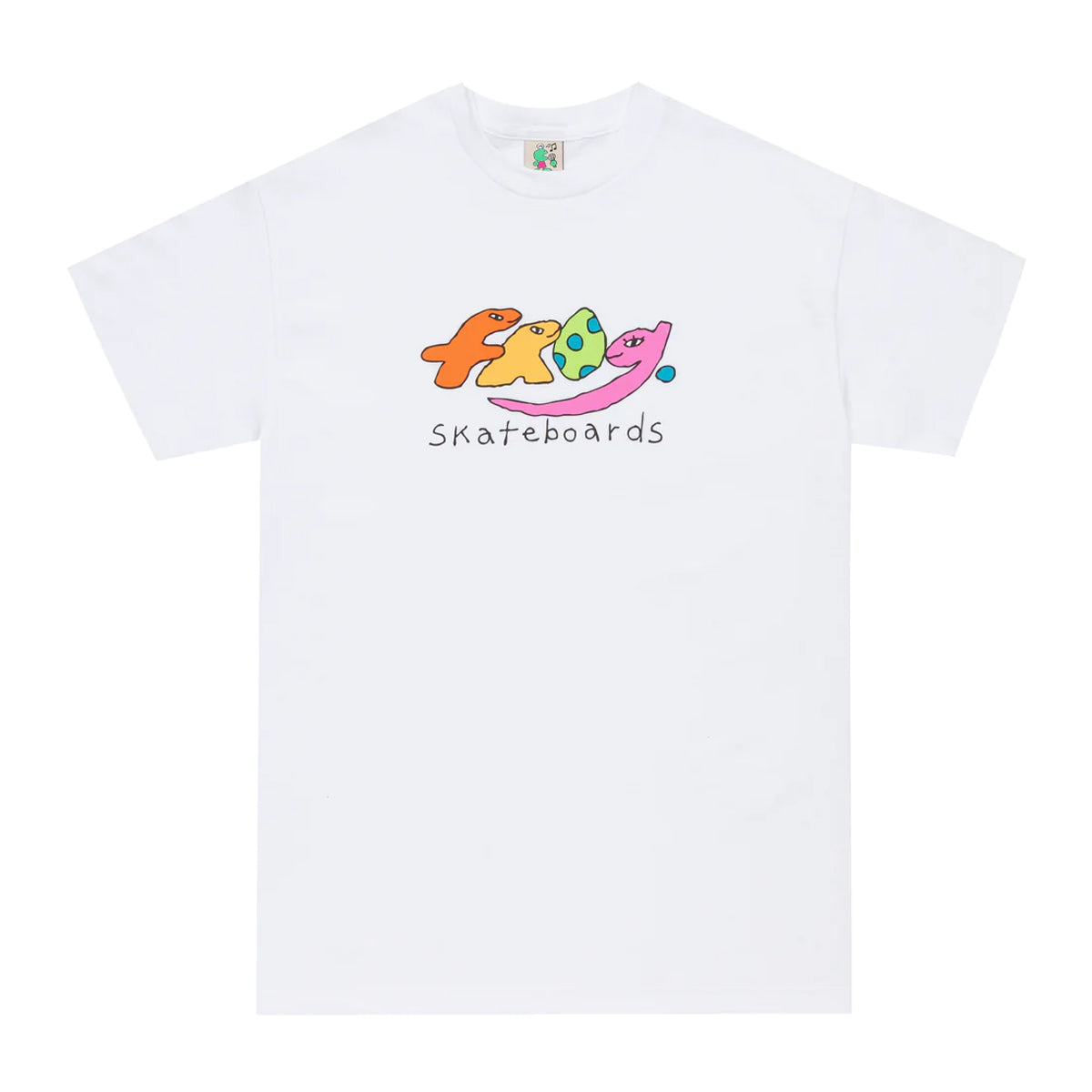 Frog Skateboards Dino Logo Short Sleeve T-Shirt (White) - Apple Valley Emporium