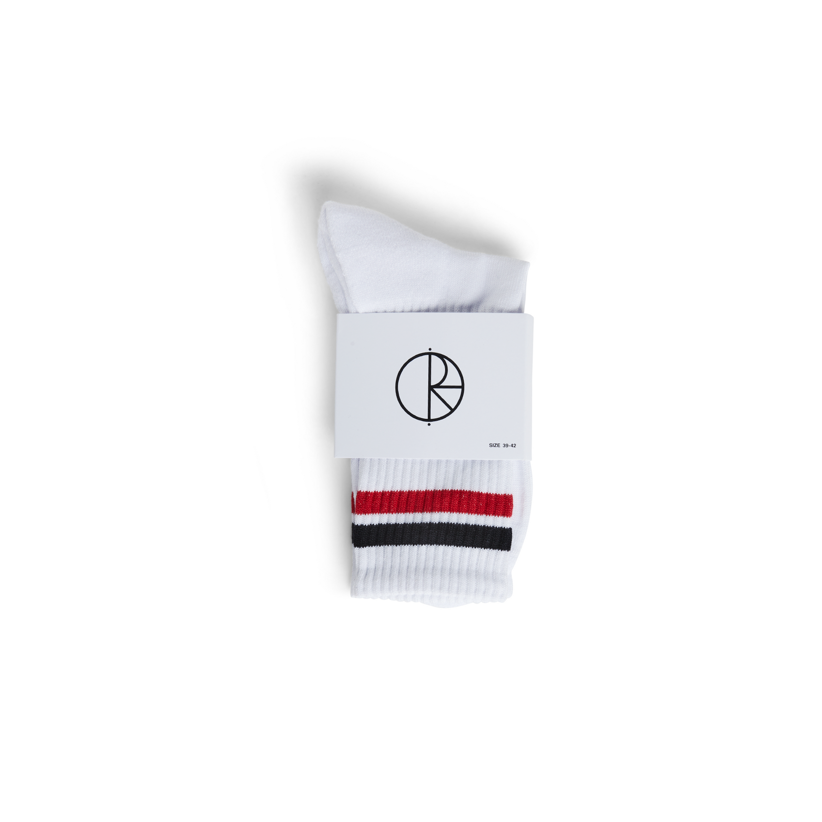 Polar Skate Co. Stripe Socks (White/Black/Red) - Apple Valley Emporium