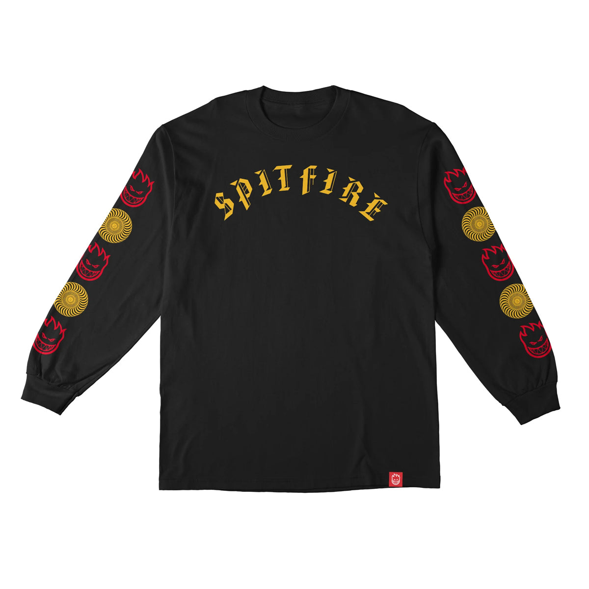 Spitfire Old English Combo Long Sleeve Shirt (Black) - Apple Valley Emporium