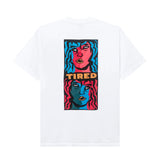 Tired Double Vision Short Sleeve T-Shirt (White) - Apple Valley Emporium
