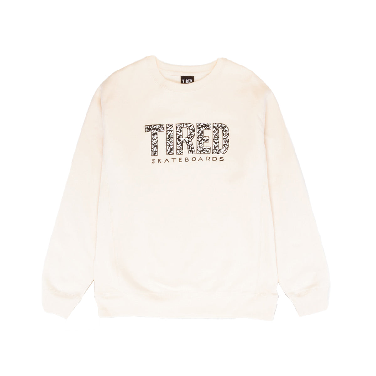 Tired Elephant Pattern Crewneck Sweatshirt (Bone) - Apple Valley Emporium