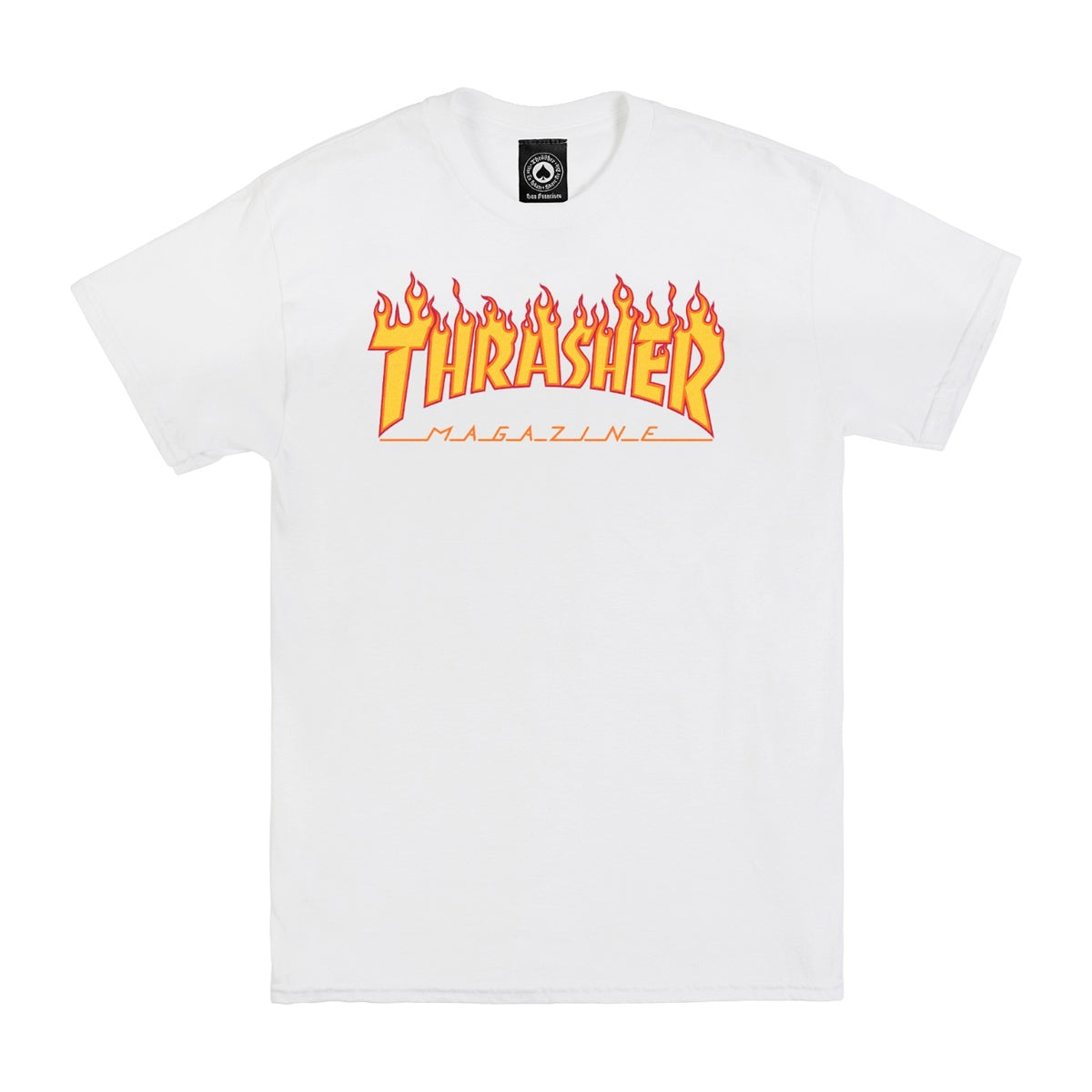 Thrasher Flame Logo Short Sleeve T-Shirt (White) - Apple Valley Emporium