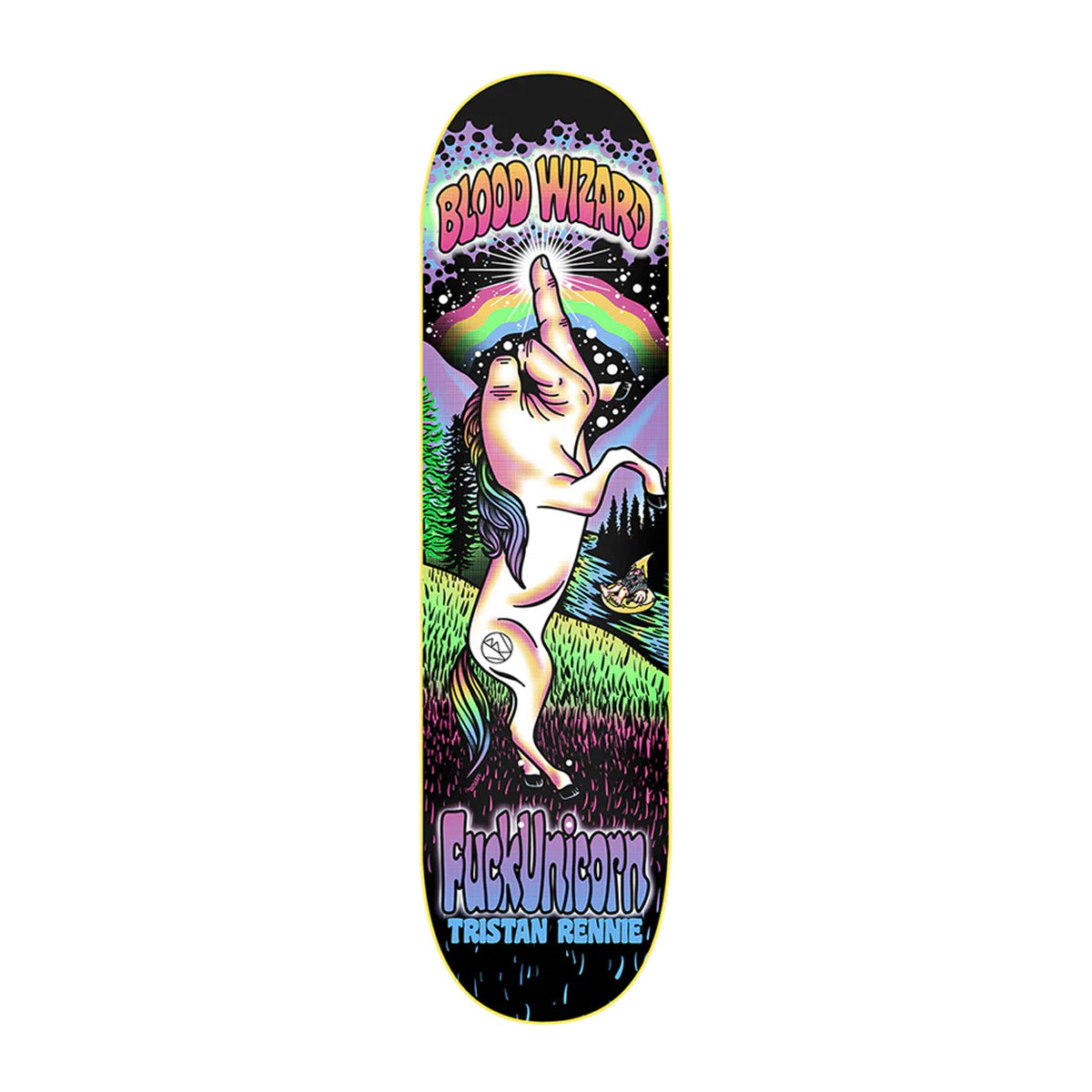 Blood Wizard FuckUnicorn Tristan Rennie Skateboard Deck 8.38" - Apple Valley Emporium
