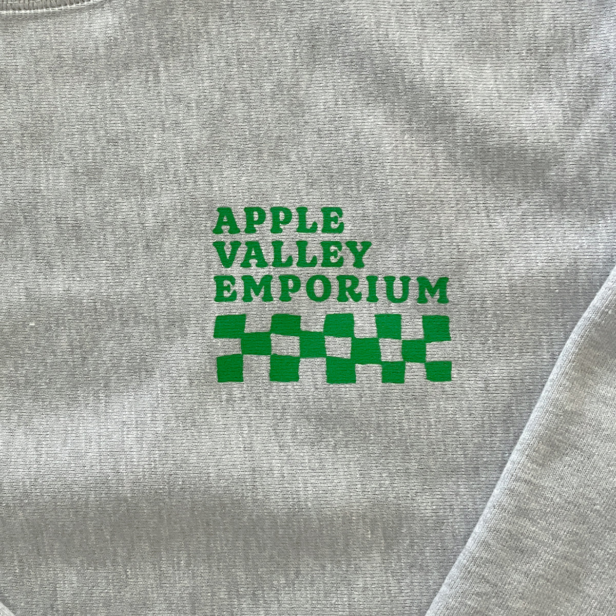 AVE Green Checkered Unisex Crewneck Sweatshirt - Apple Valley Emporium