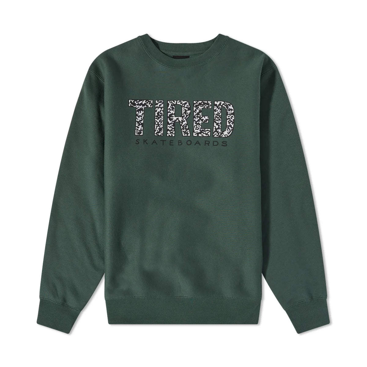 Tired Elephant Pattern Crewneck Sweatshirt (Green) - Apple Valley Emporium