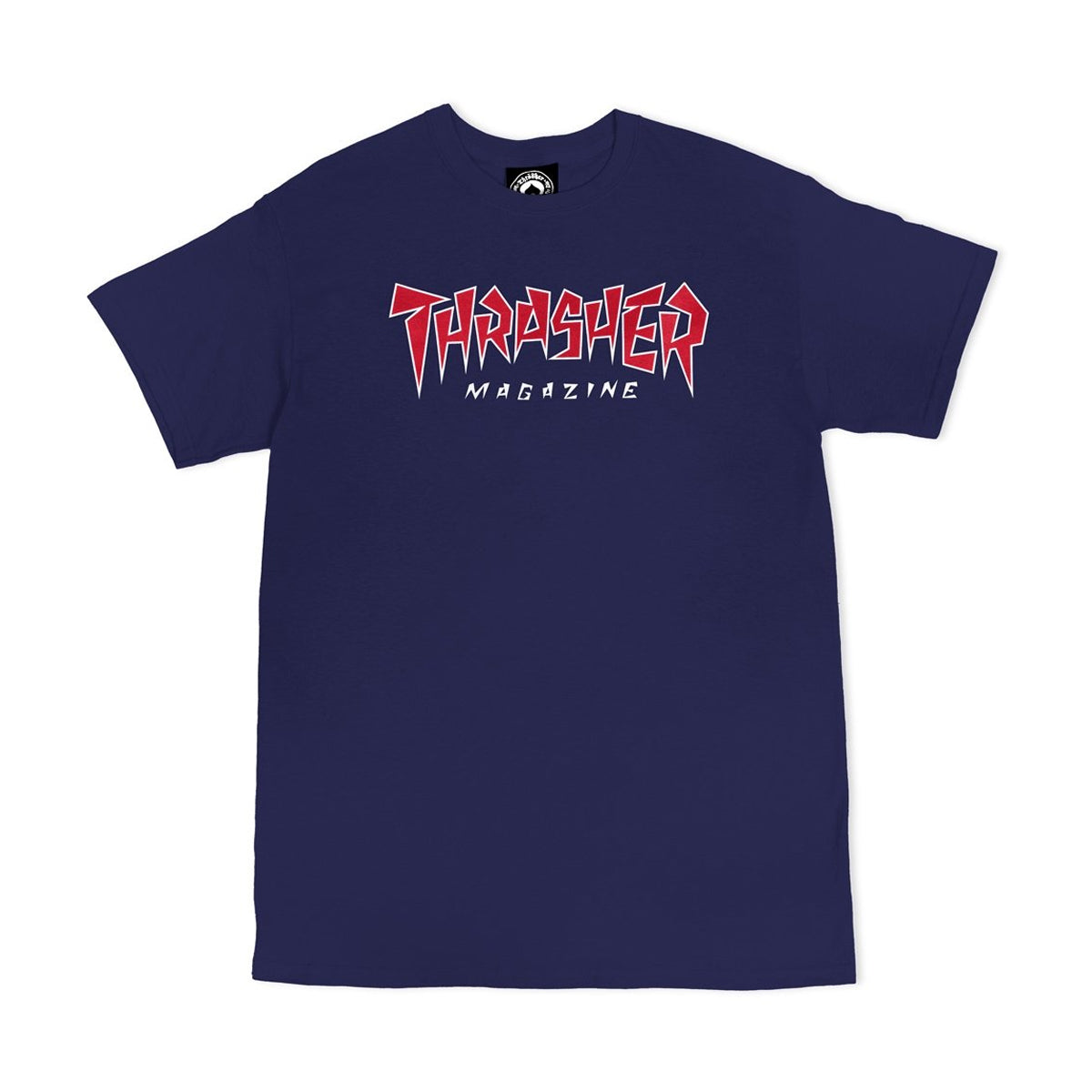 Thrasher Jagged Logo Short Sleeve T-Shirt (Navy) - Apple Valley Emporium