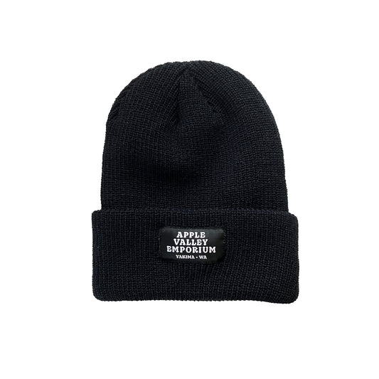 AVE Tag Ribbed Cuffed Knit Beanie