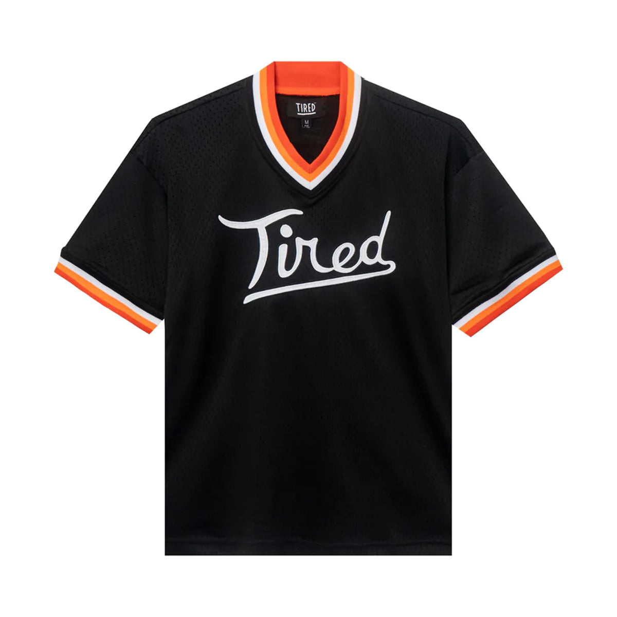 Tired Rounders Mesh Baseball Jersey (Black/Orange/White) - Apple Valley Emporium