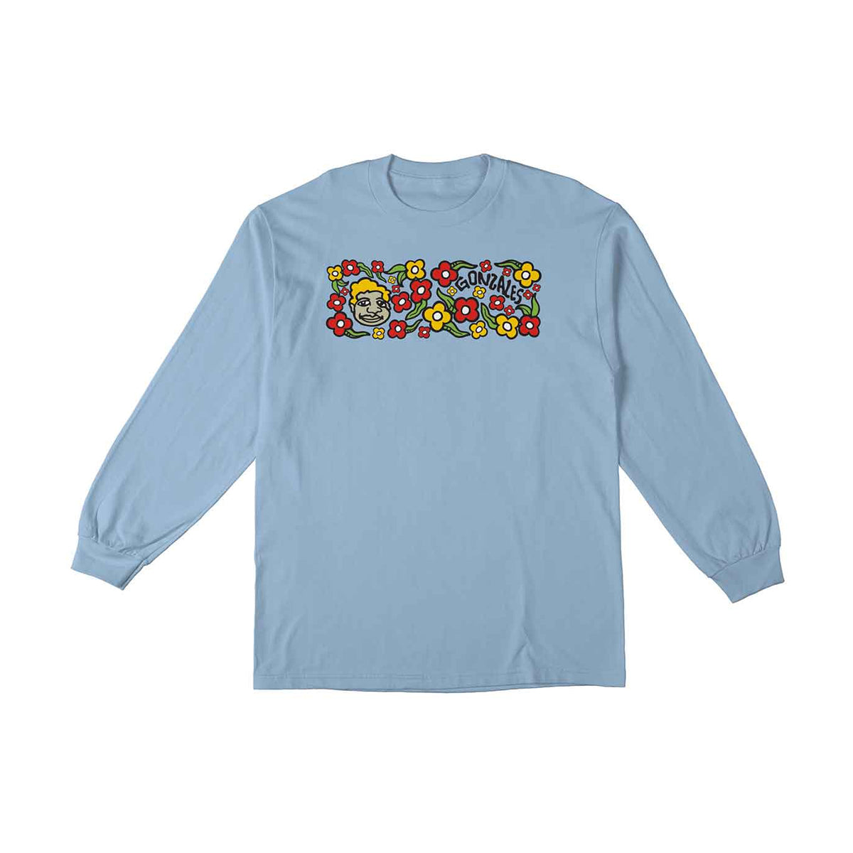 Krooked Gonz Long Sleeve T-Shirt (Light Blue) - Apple Valley Emporium